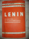 Cu privire la caracterizarea romantismului economic- Lenin