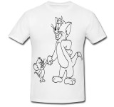 Cumpara ieftin Tricou &quot; Tom and Jerry alb - negru &quot;