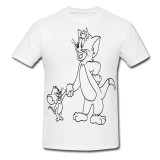 Tricou &quot; Tom and Jerry alb - negru &quot;