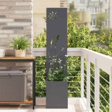 Ghiveci de Grădină cu Panou Decorativ Antracit 32 x 140 cm