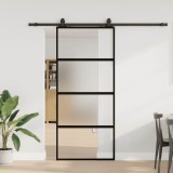 vidaXL Ușă glisantă cu set feronerie neagră 90x205cm sticlă securizată 3375970