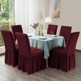 Set 6 huse scaune, elastice si creponate, cu volane