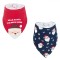 Set Bavete Crăciun, Model Eșarfă, Bumbac, Unisex, Culoare Albastru și Roșu, 2 Bucăți