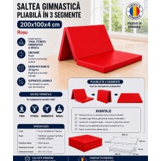 Saltea masaj si gimnastica medicala pliabila 200x100x4 cm