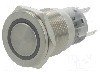 Intrerupator anti-vandalism, ON-(ON), &Oslash;19mm, ONPOW - LAS1-AGQPF-11E/G/24V/S