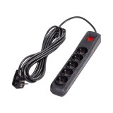 Prelungitor ARCON 5 prize 10A cu protecție la supratensiune și cablu 5m negru