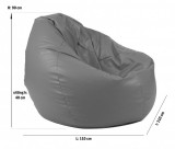 Fotoliu mare nirvana gigant dark grey umplut cu perle polistiren beanbag para marca Pufrelax