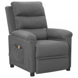 VidaXL Fotoliu de masaj, gri deschis, material textil