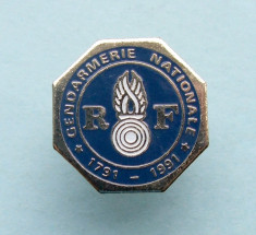 Insigna Pin Franta - GENDARMERIE NATIONALE 1791 - 1991 foto