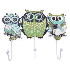 Cuier de de perete, Bufnite, 3 agatatori, 24 cm, 1044GX-1