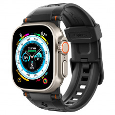 Curea Spigen Rugged Ultra Band pentru Apple Watch 4/5/6/7/8/9/Se/Ultra 1/2 (42/44/45/49 mm) Negru Mat