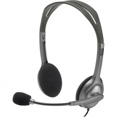 Casti Audio H110 Over Ear, Stereo, Microfon Reglabil, Mufa Jack 3,5 mm, Negru foto
