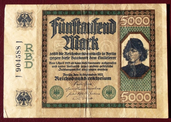 Germania 5000 5.000 Mark 1922 Spinelli seria 588 **