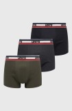 Levi&#039;s boxeri 3-pack bărbați, culoarea verde 37149.0814-009