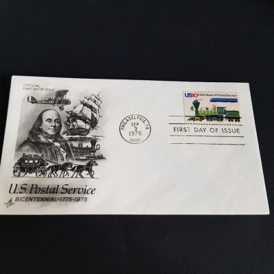 Plic Filatelic Bicentenar Poșta SUA 1775-1975 &amp;ndash; Prima Zi de Emisiune, Vintage Rar pentru Colecționari! foto