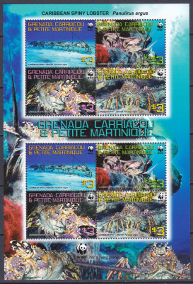 DB1 Fauna Marina WWF Crabi Teposi 2009 Grenada Carriacou Martinica MS MNH foto