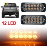 Set 2 x Stroboscop 12 LED, lumina portocalie