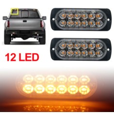 Set 2 x Stroboscop 12 LED, lumina portocalie