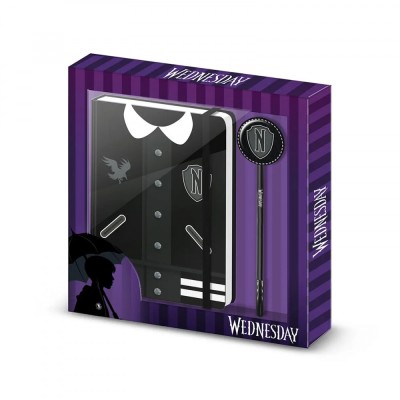 Set carnet si pix Wednesday, uniforma Varsity, 23x22x2 cm foto