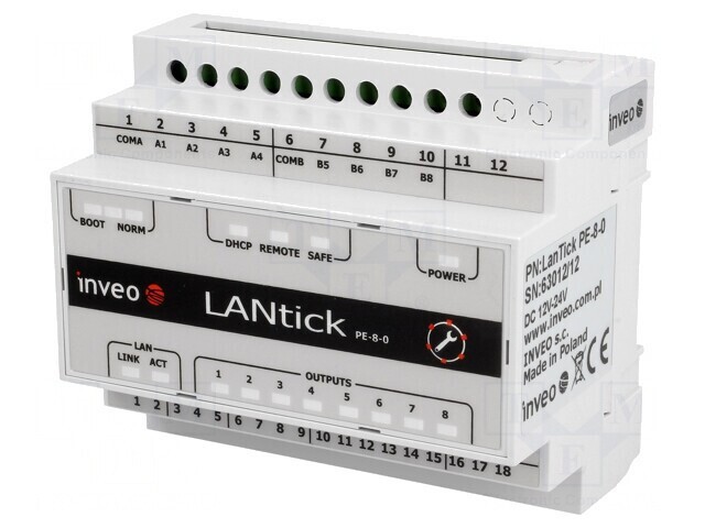 Modul Ieşiri Digitale 1 Port 10-24VDC pentru Şină DIN LAN LANTICK PE-8-0