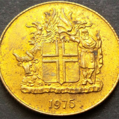 Moneda 1 KRONA / COROANA - ISLANDA, anul 1975 *cod 2047 C = luciu de batere