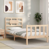 Cadru de pat cu tablie, 100x200 cm, lemn masiv GartenMobel Dekor, vidaXL