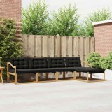 vidaXL Set de canapele de exterior cu pernă 5 pcs Alb și negru 3388598