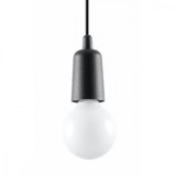 Lampă Suspendată Diego Neagră Din Pvc Cu 1 Bec Neregulat Modern De Interior