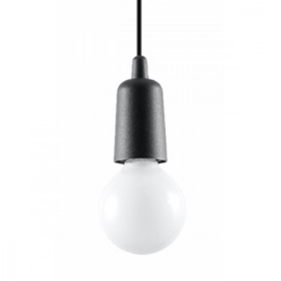 Lampă Suspendată Diego Neagră Din Pvc Cu 1 Bec Neregulat Modern De Interior foto