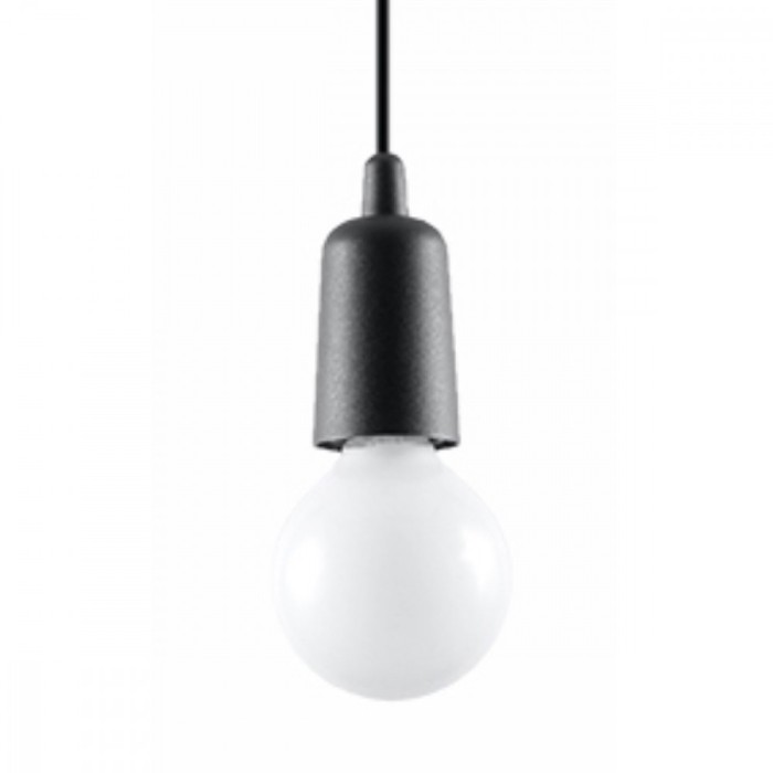 Lampă Suspendată Diego Neagră Din Pvc Cu 1 Bec Neregulat Modern De Interior