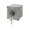 Intrerupator 12A 4kw 0-1 ON-OFF 3 poli IP54 65x65mm cu came industrial aplicat casetat cu cheie