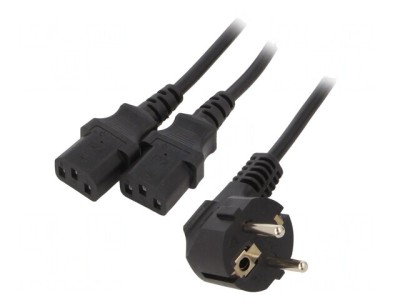 Cablu Prelungitor 3x1mm2 IEC C13 Dual foto