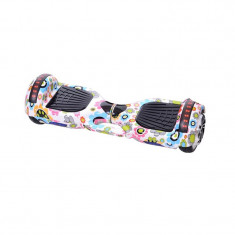 Hoverboard Bluetooth cu boxa HR, LED, 20 km/h, suporta maxim 120 kg, model floral foto