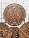 1393 Suedia 5 ore 1905 Oscar II (large letters) km 757