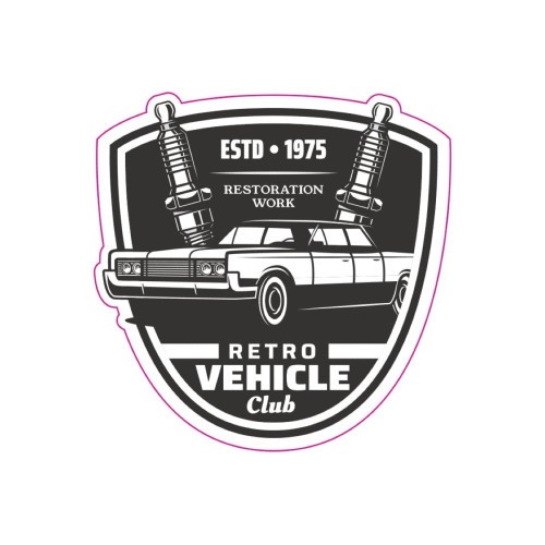 Abtibild &quot;RETRO VEHICLE CLUB&quot; Cod: TAG 015 / T2 Automotive TrustedCars