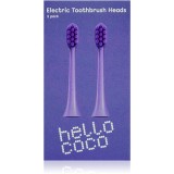 Hello Coco Electric Toothbrush Heads Purple capete de schimb pentru periuta de dinti 2 buc