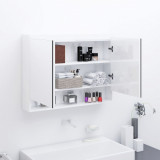 Dulap de baie cu oglinda, alb stralucitor, 80x15x60 cm, MDF GartenMobel Dekor, vidaXL