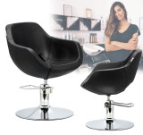 Scaun de coafat Laura hidraulic rotativ pentru salonul de coafură Suport cromat scaun de coafor