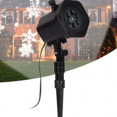 Proiector led craciun, exterior, RGB-W, 12W, 12 figurine, proiectie rotativa,