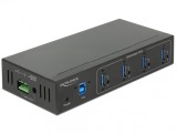 HUB extern industrial cu 4 x USB 3.0 tip A, protectie 15 kV ESD, Delock 63309