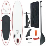 Set de placa SUP gonflabila, rosu si alb GartenMobel Dekor, vidaXL