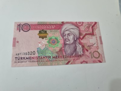 BANCNOTA TURKMENISTAN 10 M 2012 foto