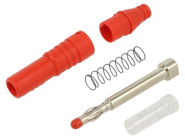 Mufă banană 4mm roșie 32A cu izolație