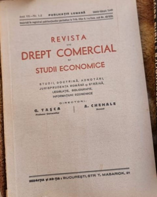 Revista de Drept Comercial si Studii Economice. Anul VII Nr. 1-2, 1940 foto