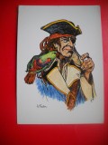 HOPCT 23132 PIRAT-CAPITAN CORSAR SEC XVIII-SAINT MALO BRETANIA --FRANTA -- CP PICTURA --NECIRCULATA