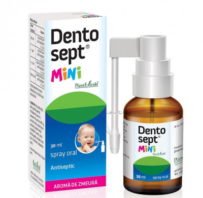 Dentosept mini spray oral antiseptic zmeura 30ml foto