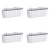 Set 4 jardiniere decorative cu suport de plastic, alb, 4.9 L, 38.3x21.2x13 cm, Boardee Hook GartenVIP DiyLine, Prosperplast