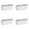 Set 4 jardiniere decorative cu suport de plastic, alb, 4.9 L, 38.3x21.2x13 cm, Boardee Hook GartenVIP DiyLine