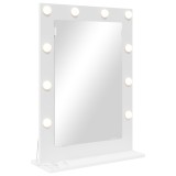 vidaXL Oglindă de toaleta cu lumini LED Alb 70x50x18 cm