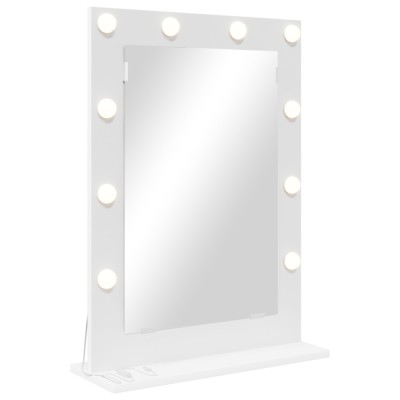 vidaXL Oglindă de toaletă Alb 70 x 50 x 18 cm Lemn compozit și sticlă 868333 foto